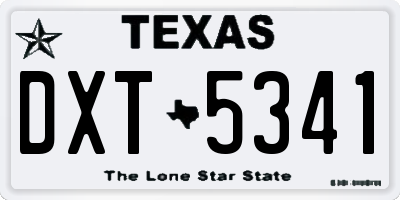 TX license plate DXT5341