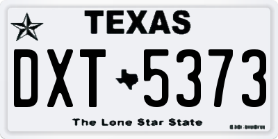 TX license plate DXT5373