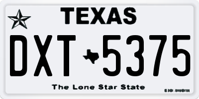 TX license plate DXT5375