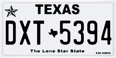 TX license plate DXT5394