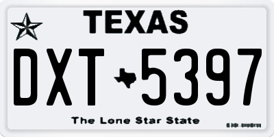 TX license plate DXT5397