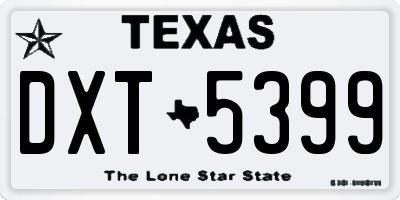 TX license plate DXT5399