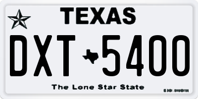 TX license plate DXT5400