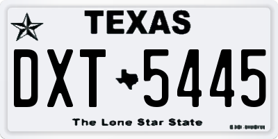 TX license plate DXT5445