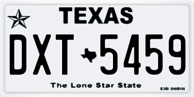 TX license plate DXT5459