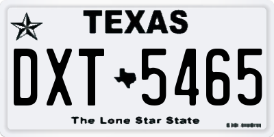 TX license plate DXT5465