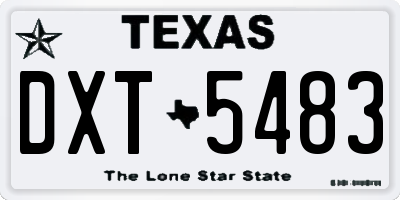 TX license plate DXT5483