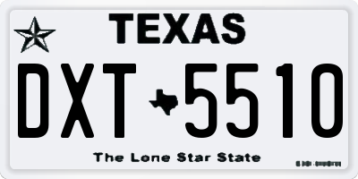 TX license plate DXT5510