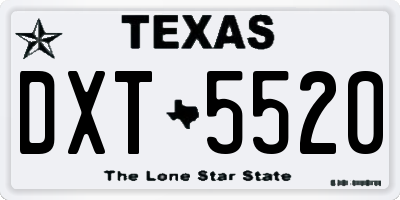 TX license plate DXT5520
