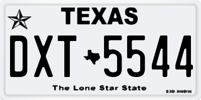 TX license plate DXT5544