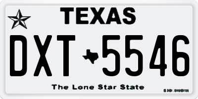 TX license plate DXT5546