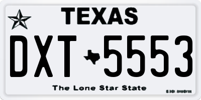 TX license plate DXT5553