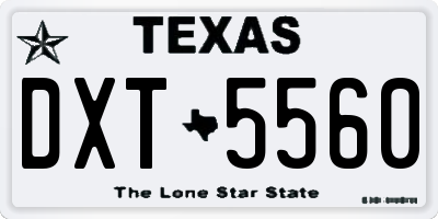 TX license plate DXT5560