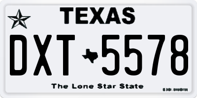 TX license plate DXT5578