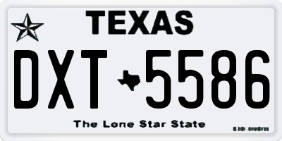 TX license plate DXT5586