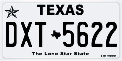 TX license plate DXT5622