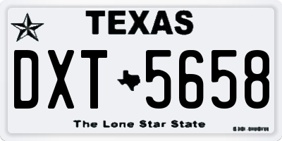 TX license plate DXT5658
