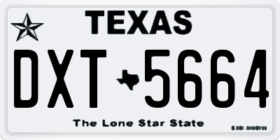 TX license plate DXT5664