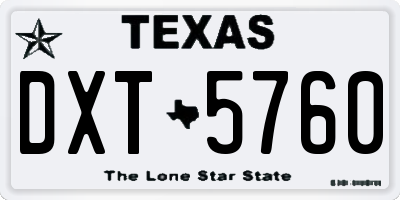 TX license plate DXT5760