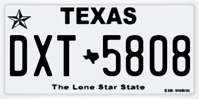 TX license plate DXT5808