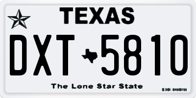 TX license plate DXT5810