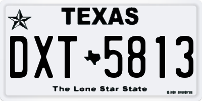 TX license plate DXT5813