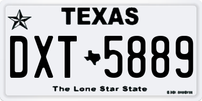 TX license plate DXT5889