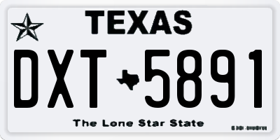 TX license plate DXT5891