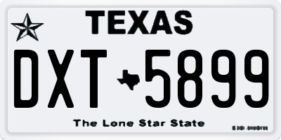 TX license plate DXT5899