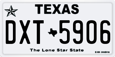 TX license plate DXT5906
