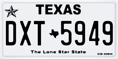 TX license plate DXT5949