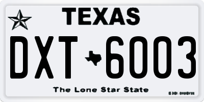 TX license plate DXT6003