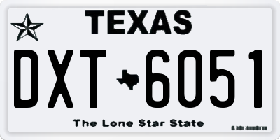 TX license plate DXT6051