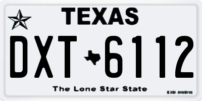 TX license plate DXT6112
