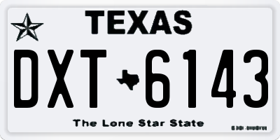 TX license plate DXT6143
