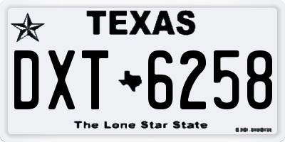 TX license plate DXT6258
