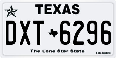 TX license plate DXT6296