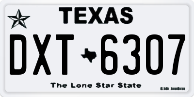TX license plate DXT6307