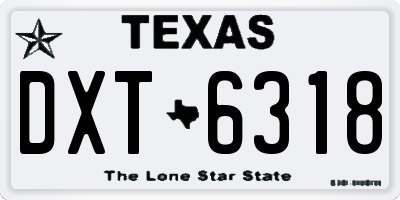 TX license plate DXT6318