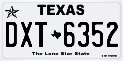 TX license plate DXT6352