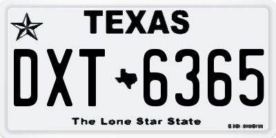 TX license plate DXT6365