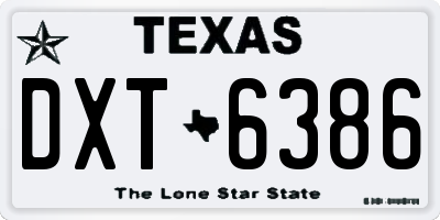 TX license plate DXT6386