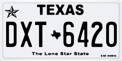 TX license plate DXT6420