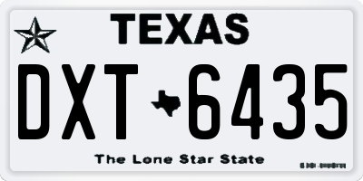 TX license plate DXT6435