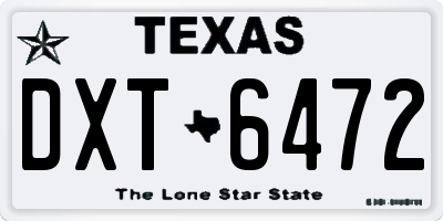 TX license plate DXT6472