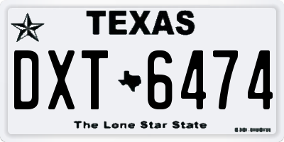 TX license plate DXT6474