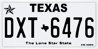 TX license plate DXT6476