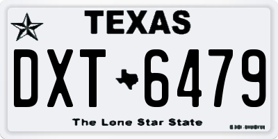 TX license plate DXT6479