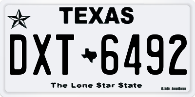 TX license plate DXT6492