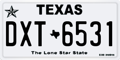 TX license plate DXT6531